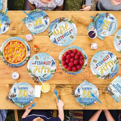 96Pcs Fishing 50th Birthday Party Decorations, Serves 24 - Image 7
