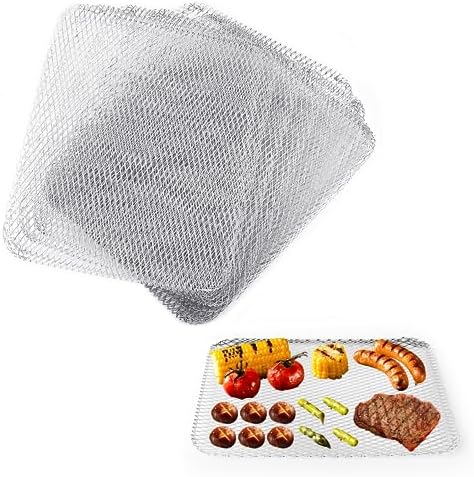 Grill Topper, Grill BBQ Disposable Grill Toppers, 10 Pack Grill Topper for Outdoor Grill Disposable Grilling Liners Prevent Food from Falling Through Grill Grates - 15.3x12 Inch by Aglehome