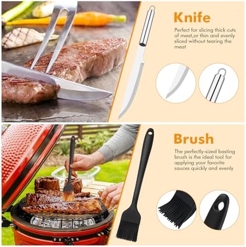 Grill Utensils Set,15 Pcs Stainless Steel BBQ Accessories Set - Image 4