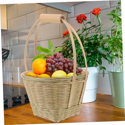 CHILDWEET 2pcs Woven Storage Basket and Snack Holder for Outdoor Picnics Kitchen Organization and Home Decor Versatile and Rustic Design - Image 3