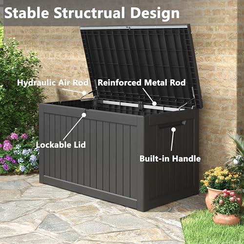 KAMABOKO 280 Gallon Outdoor Storage Box Waterproof Deck Box for Patio - Image 4