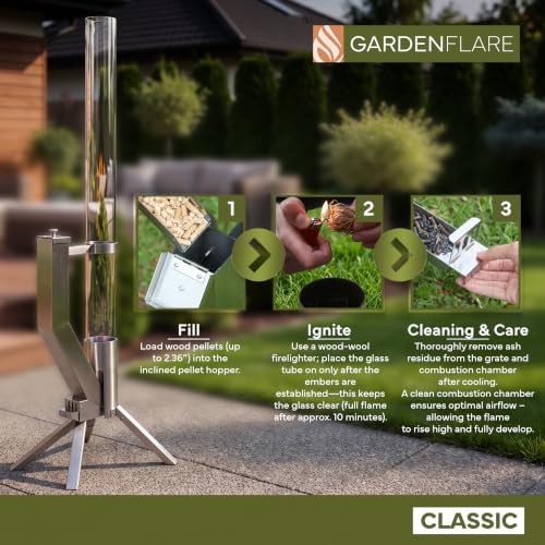 Wood Pellet Patio Heater & Pellet Fire Pit, Stainless Steel, 51in, Silver - Image 6