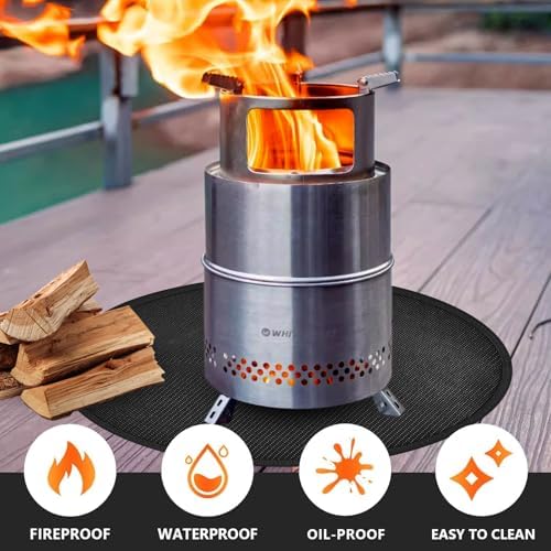 36" Round Fire Pit Mat for Solo Stove Bonfire, Fireproof Mats for Under Reusable Oil-Proof Waterproof BBQ Pad for Deck Patio Grass Outdoor Indoor Grill Solo Stove Accessories - Image 3
