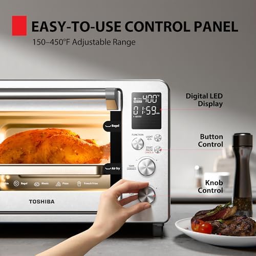 TOSHIBA ChefFry Air Fryer Toaster Oven Combo, 26.4-Quart, Stainless Steel - Image 5