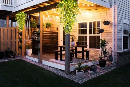 RECUTMS Outdoor Fake Hanging Plants,Hanging Yellow Flowers Vines with Light - Image 4