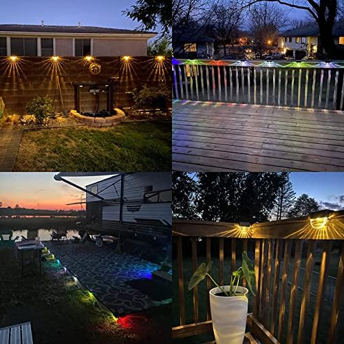 Solar Lights Outdoor, Solar Deck Lights, 6 Pack Solar Fence Step Lights Outdoor Waterproof LED for Outside Patio Stairs Yard Garden Backyard Decor, 10 Lumens,Warm White/Color Changing Lighting - Image 2