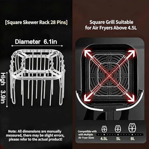 Foldable Air Fryer Skewer Rack, 28 Vertical Skewers - Image 2