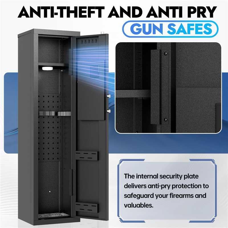 3-5 Long Gun Safe, Fingerprint Lock Anti-Pry for Scoped Rifles - Image 5