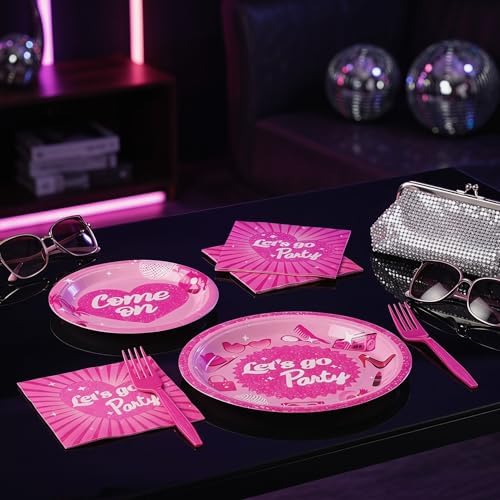 100 Pcs Disposable Let's Go Party Tableware Set for 25 Guests - Image 6