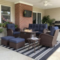 LayinSun 7 Pieces Outdoor Patio Furniture Set with Fire Pit Table by LayinSun