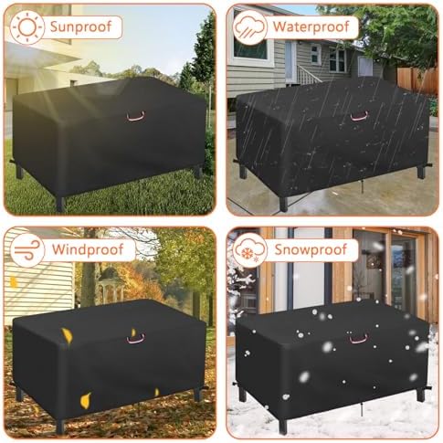 70" Patio Table Cover, Outdoor Waterproof Dining Table Cover 70x33x28 in - Image 7