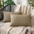 MIULEE Decorative Outdoor Pillow Covers Lumbar Waterproof 12x20 Taupe Grey by MIULEE