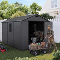 UDPATIO Resin Storage Shed 7.5x12FT, Outdoor Plastic Garden Shed,Dark Grey by UDPATIO