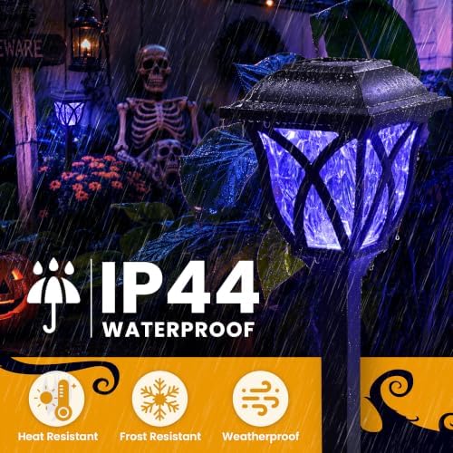 GIGALUMI Solar Halloween Lights Outdoor Decor, Solar Pathway Lights 6 Pack - Image 6