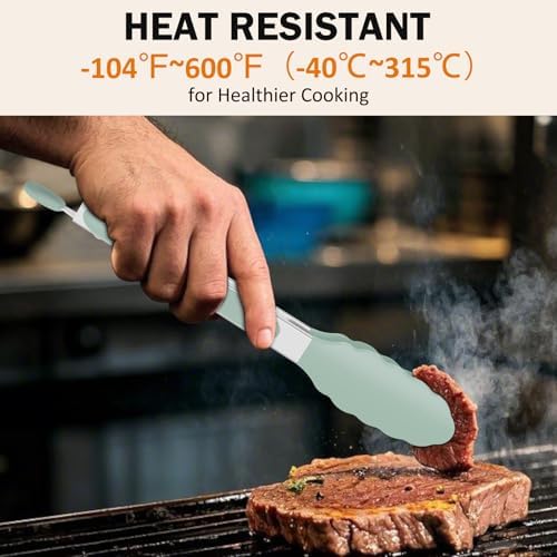 Silicone Tongs for Cooking Non-Stick Pans Grilling Air Fryer Salad - Image 5
