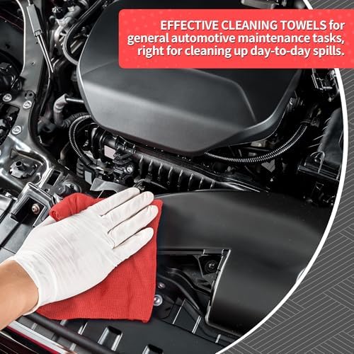 Microfiber Cleaning Cloth, 150 Pack Cleaning Rags Microfiber Towel Bulk Absorbent Lint-Free WashCloths, All-Purpose Towels for Cars, Shop, Automotive, Garage, Home Kitchen 11.5"*11.5", Red - Image 4