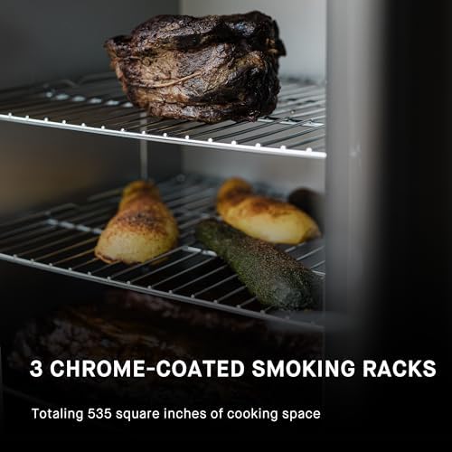 Masterbuilt® 30-inch Electric Vertical BBQ Smoker with Analog Temperature Control, Chrome Smoking Racks and 535 Cooking Square Inches in Black, Model MB20070210 - Image 6