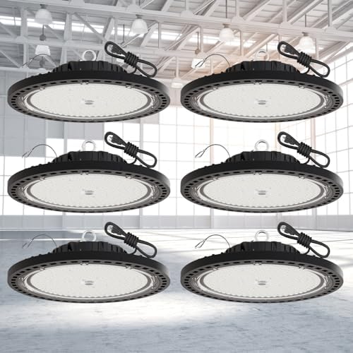 150W UFO High Bay LED Shop Lights, 6 Pack, 21000 LM, 5000K, AC110-277V - Image 2