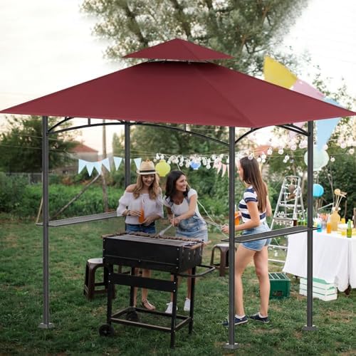 Grill Gazebo Canopy Replacement, 5 x 8 Ft, Red - Image 7