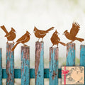 OULYDEKO 5PCS Rusty Birds Decoration, Garden Decor Spring Decorations Outdoor, Metal Birds Yard Decor Perfect Yard Art and Large Outdoor Ornaments, Cardinal Gifts，Metal Bird Silhouette Statues by OULYDEKO