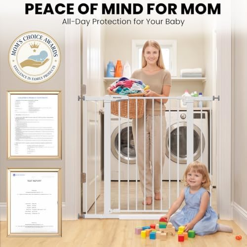 Mumeasy 36" Extra Tall Baby Gate for Doorways, 26-40" Auto Close Dog Gate - Image 3