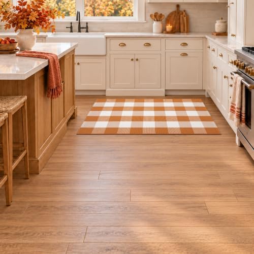Caramel Buffalo Plaid Rug 28 x 43 for Front Porch Entryway - Image 4