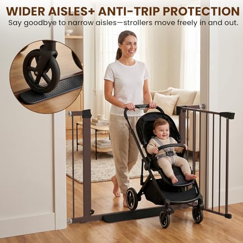 Baby Gate for Stairs, 29.7-40.6" Adjustable Dog Gate Indoor, No Drilling - Image 3