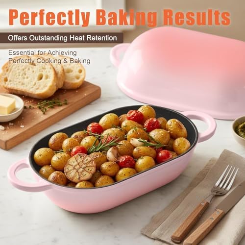 2.5 QT Enameled Cast Iron Sourdough Bread Oven, Loaf Pan with Lid - Image 7