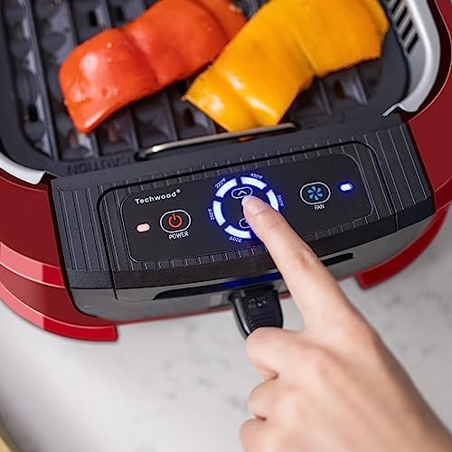 Indoor Smokeless Grill, Techwood 1500W Electric BBQ Grill with Temperature Control, Korean Grill Removable Non-Stick Grill & Griddle Plates, Tempered Glass Lid, Red - Image 6