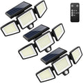 Tuffenough Solar Outdoor Lights 2500LM 210 LED Security Lights with Remote Control,3 Heads Motion Sensor Lights, IP65 Waterproof,270° Wide Angle Flood Wall Lights with 3 Modes(3 Packs) by SolarOutdoorLights