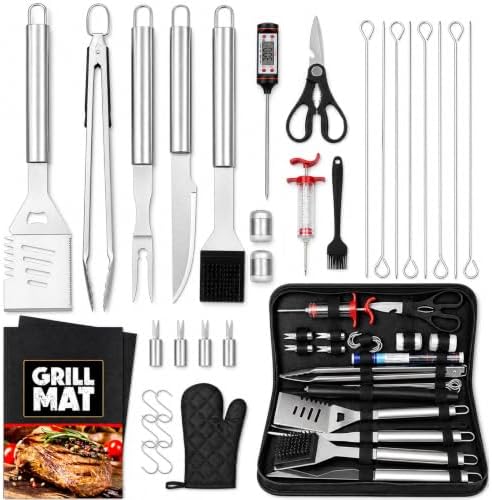 MUYFIO 32 Pcs BBQ Grill Accessories, Heavy Duty Grill Tools Set, BBQ Gifts by MUYFIO