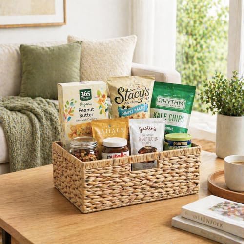 Large Wicker Basket, Water Hyacinth Wicker Storage Basket for Organizing - Image 7