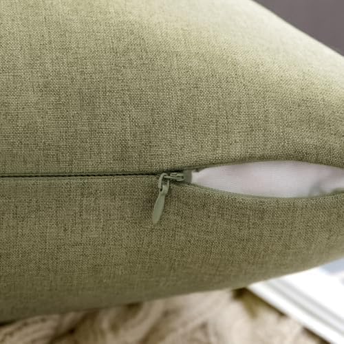 MIULEE Decorative Outdoor Pillow Covers Lumbar Waterproof 12x20 Light Olive Green - Image 3