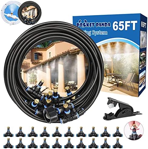 Misters for Outside Patio, 65FT|20M Outdoor Water Misting Cooling System. by POCKETPANDA
