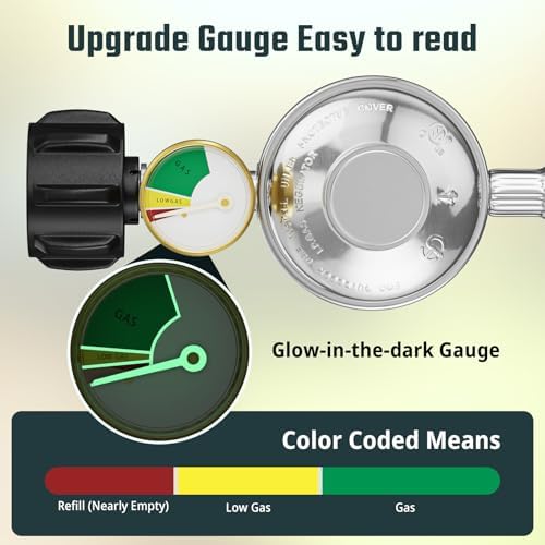 Upgraded 3 Feet Propane Regulator Hose with Propane Tank Gauge - Image 3