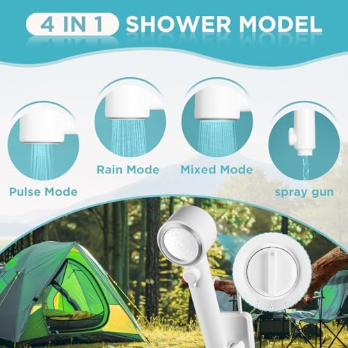 Ann Katy Portable Camping Shower Pump,Rechargeable Electric Outdoor Shower - Image 2