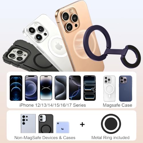 Magnetic Phone Ring for MagSafe Dual-Sided Magnetic Phone Grip Magnet Phone Stand Grip Compatible with iPhone 17/16/15/14/13 Pro Max Plus Mag Safe Accessory for Car Mounts (Purple) - Image 5