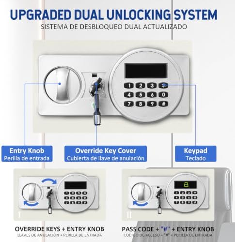 Voncabay Money Safe Box for Home with Digital Keypad, 0.8 Cu. Ft., White - Image 3