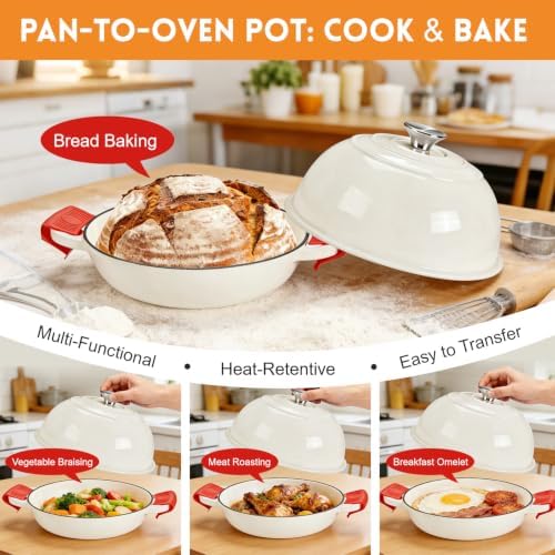 GGC 6QT Sourdough Dutch Oven Kit, 7-Piece Enameled Cast Iron Bread Oven - Image 3