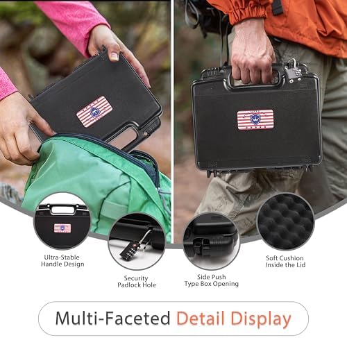 Kinghardcase 9mm Gun Case Lockable, TSA Approved Firearm Travel Case with TSA Lock, Pistol Case Hard Shell, Gun Safe for Handgun, Pistol, Revolver - Shockproof Gun Storage - Image 5