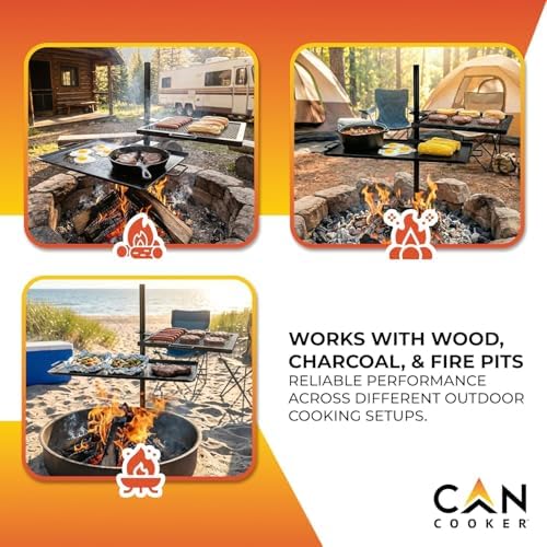 GameMaker Open Fire Cooking Grill | Adjustable Height Campfire Grate - Image 2