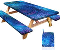 Picnic Table and Bench Cover Set, Waterproof Fitted Elastic Cloth by Unknown