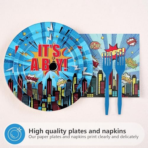 96Pcs Hero Themed Baby Shower Party Decoration Serves 24 - Image 3