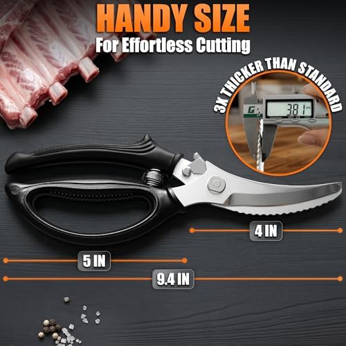 Poultry Shears Heavy Duty, Stainless Steel, 9.4 In, Safety Lock - Image 2