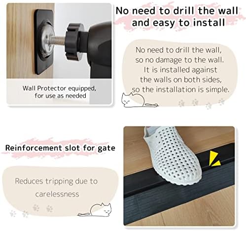 Lumizone 61.02" Extra Tall Pet Gate for Cat Dog 30.12"-34.05" Wide Black - Image 6