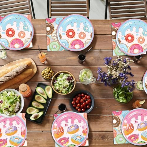 40pcs Donut Time Theme Party Napkins and Plates Donut Time Party Supplies Birthday Decorations for Girl Birthday Baby Shower Decorations - Image 5