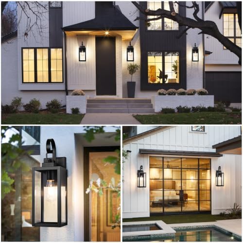 BesLowe 16.5" Large Outdoor Wall Light Fixture, Modern Porch Sconce, Black - Image 7