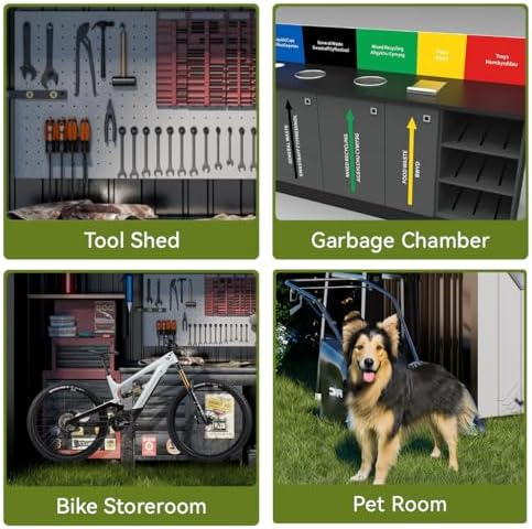 COMHOMA Shed Outdoor Storage Shed Metal,Lockable Doors Tool Sheds with Sloping Roof,Steel Garden Shed with Air Vent for Backyard,Patio,Lawn,Poolside(Brown,5'*3') - Image 5