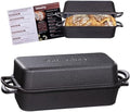 Cast Iron Loaf Pan with Lid, 11x5 Inch 5.8 Qt Pre-Seasoned Pan by Articarting