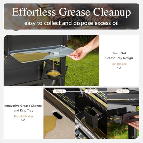 Sophia & William Propane Gas Grill and Griddle Combo, Dual Outdoor BBQ - Image 4